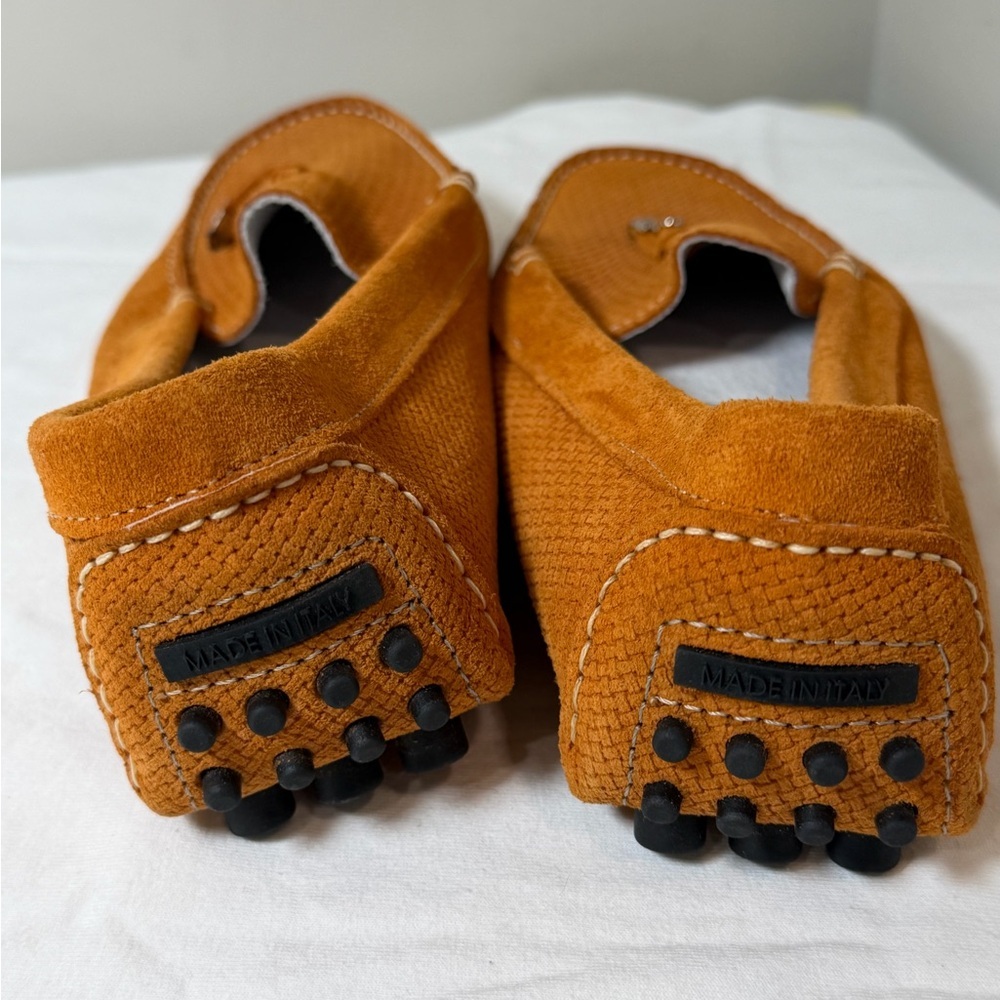 Elegant Umberto Italy Carro EU 40 US 9.5 Burnt Orange Drivers Loafers for Men - Picture 6 of 12